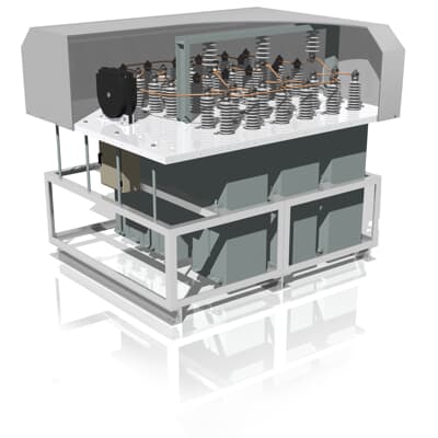 Metal enclosed capacitor banks